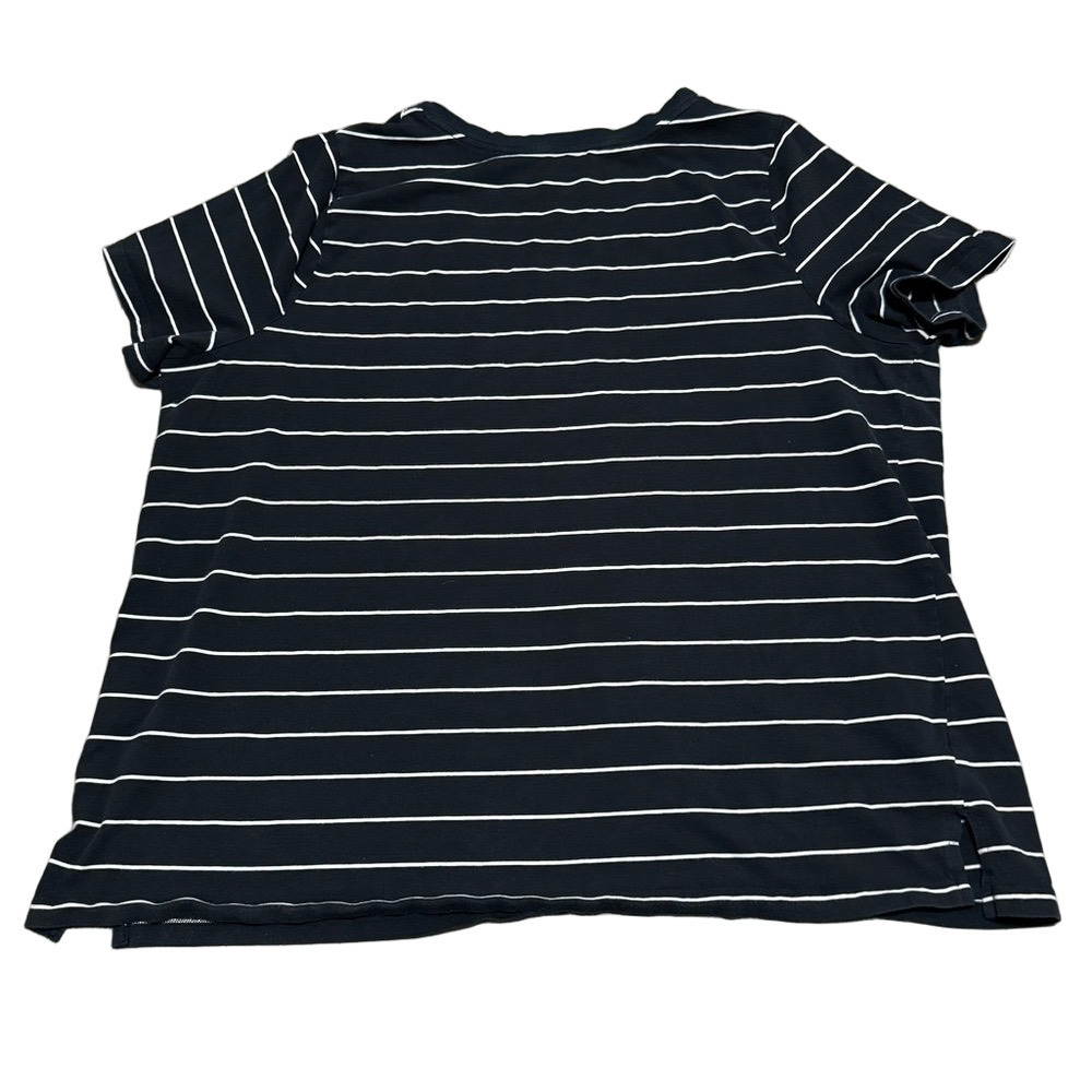 Ava & Viv Black White Stripes Cotton Spandex Casual Short Sleeves Women’s 3X - Picture 5 of 9